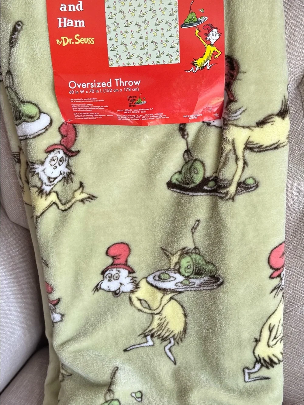 Dr. Seuss Blanket/Throw NWT